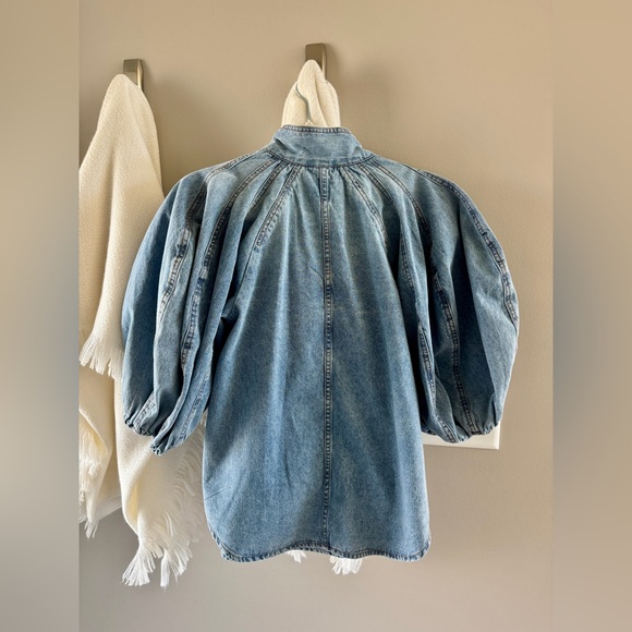 a loves a Blue Denim Bow Top - Picture 3 of 4